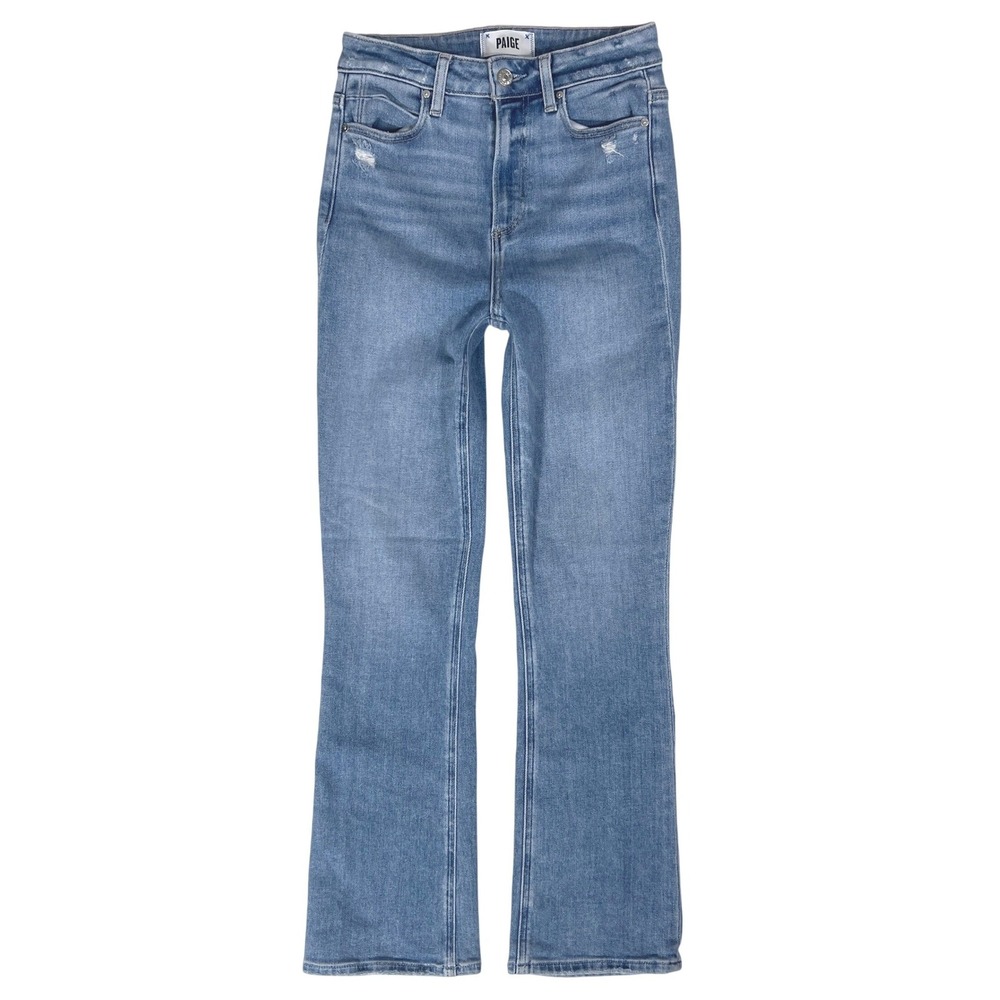 PAIGE Claudine Jeans High Rise Ankle Flare 25 Retro Boho 90s Coastal Cowgirl 2 4